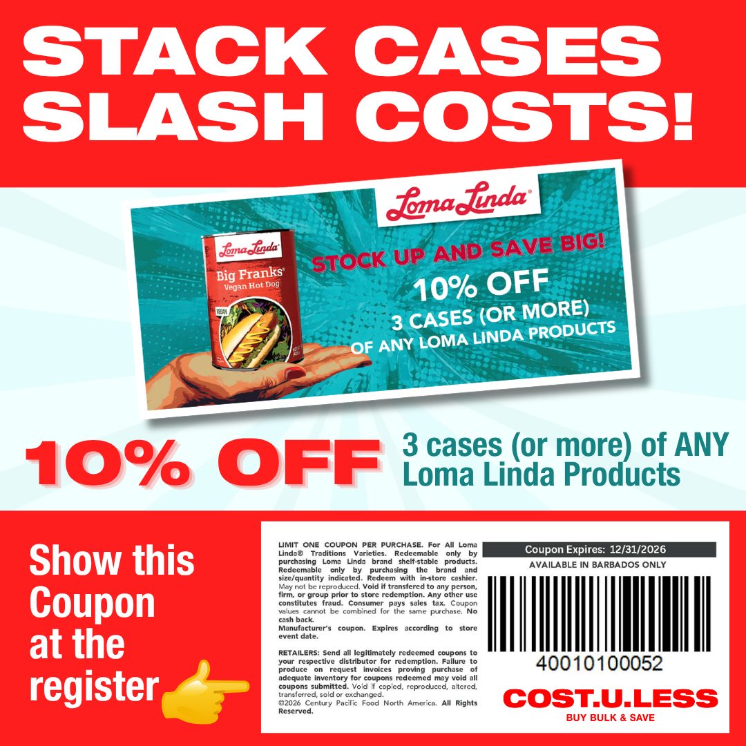 Loma Linda Big Franks – Save $1 Per Can + 10% Off 3+ Cases at Cost U Less Barbados