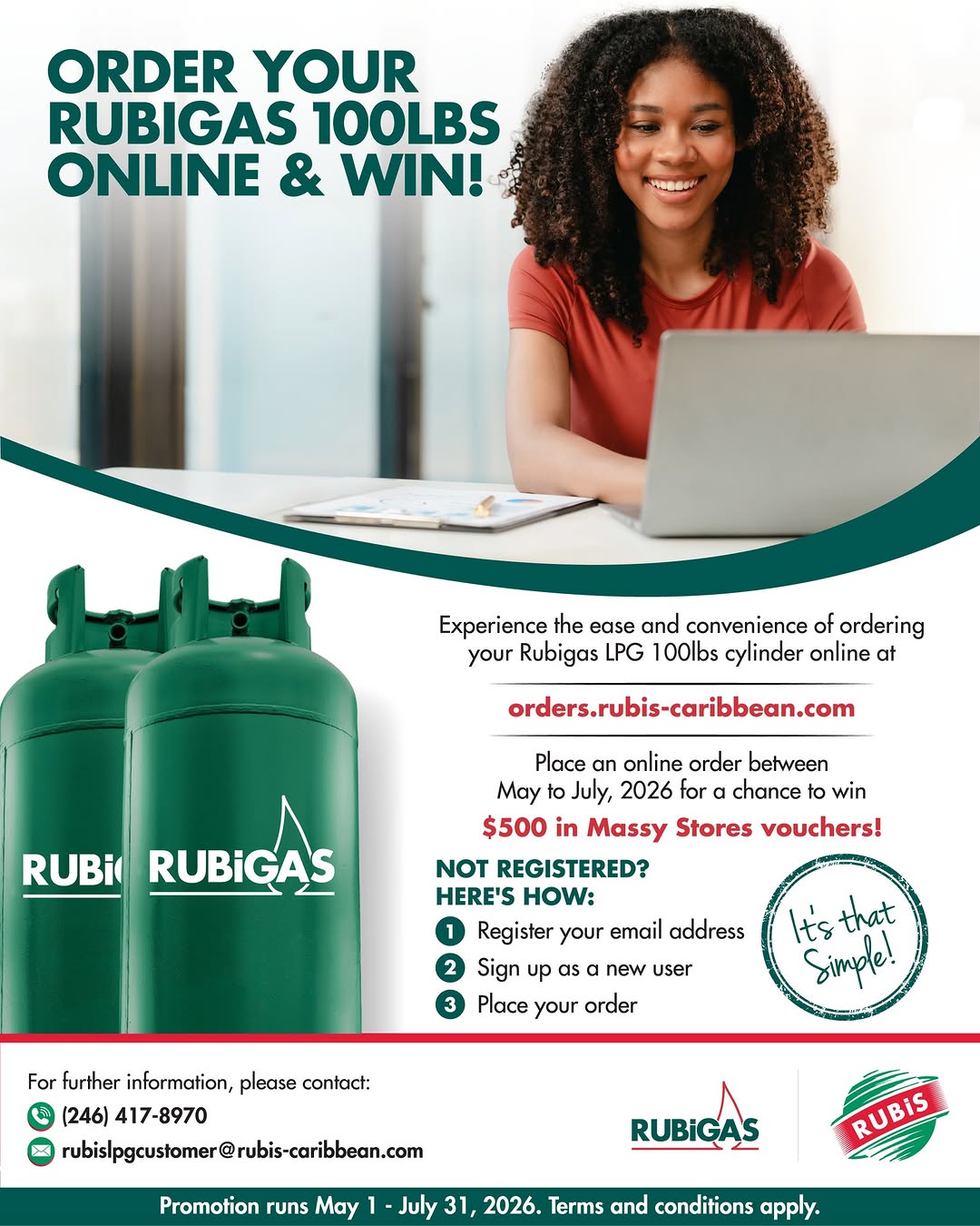 Order Rubigas 100lbs Online & Win $500 in Massy Stores Vouchers