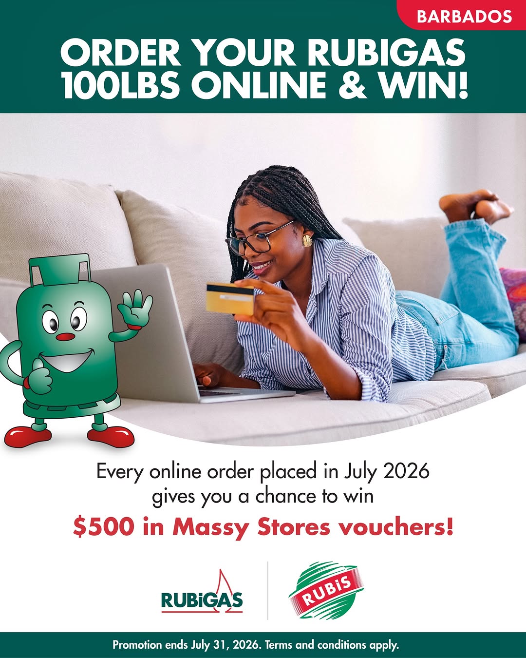 Order Rubigas 100lbs Online & Win $500 in Massy Stores Vouchers