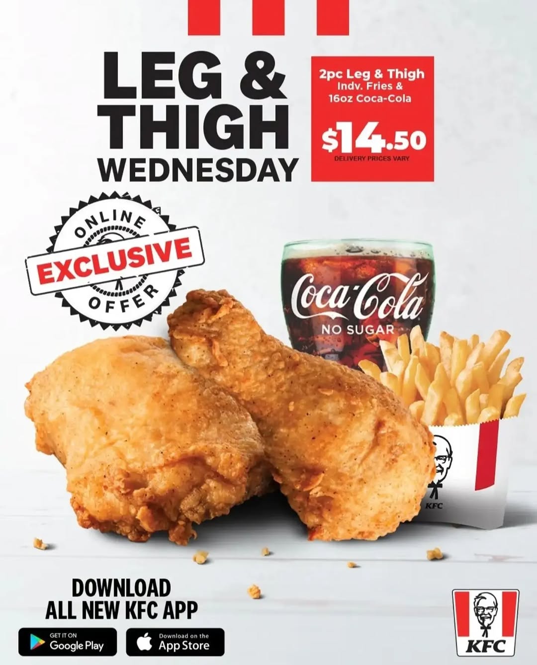 KFC Leg & Thigh Wednesday – Online Exclusive Meal Deal for $14.50