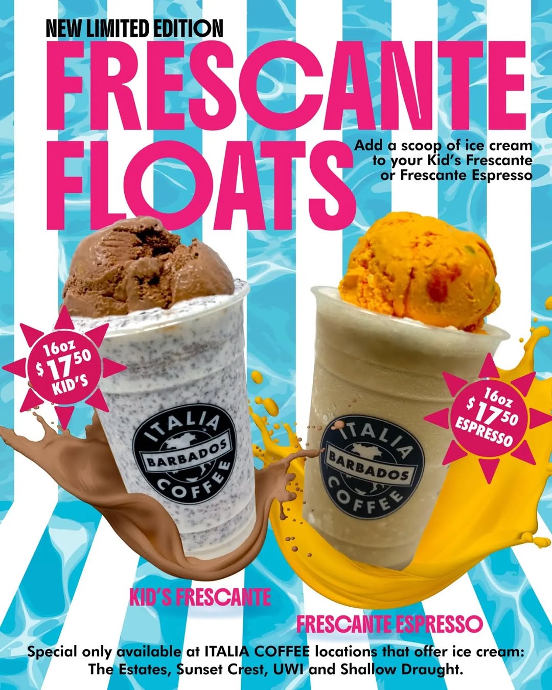 New Limited Edition Frescante Floats – Kid's & Espresso at $17.50
