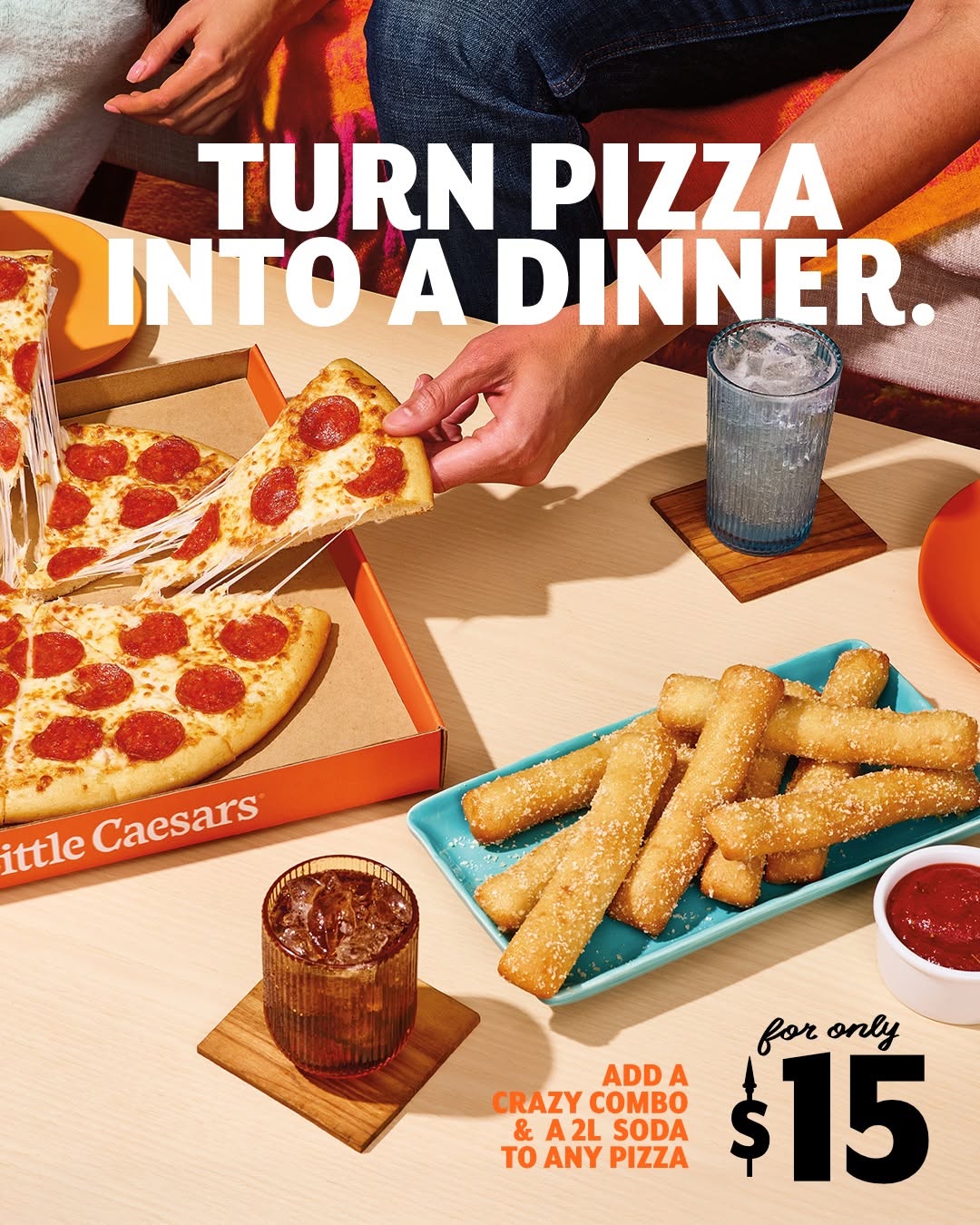 Little Caesars Dinner Bundle – Add Crazy Combo & 2L Soda for Only $15