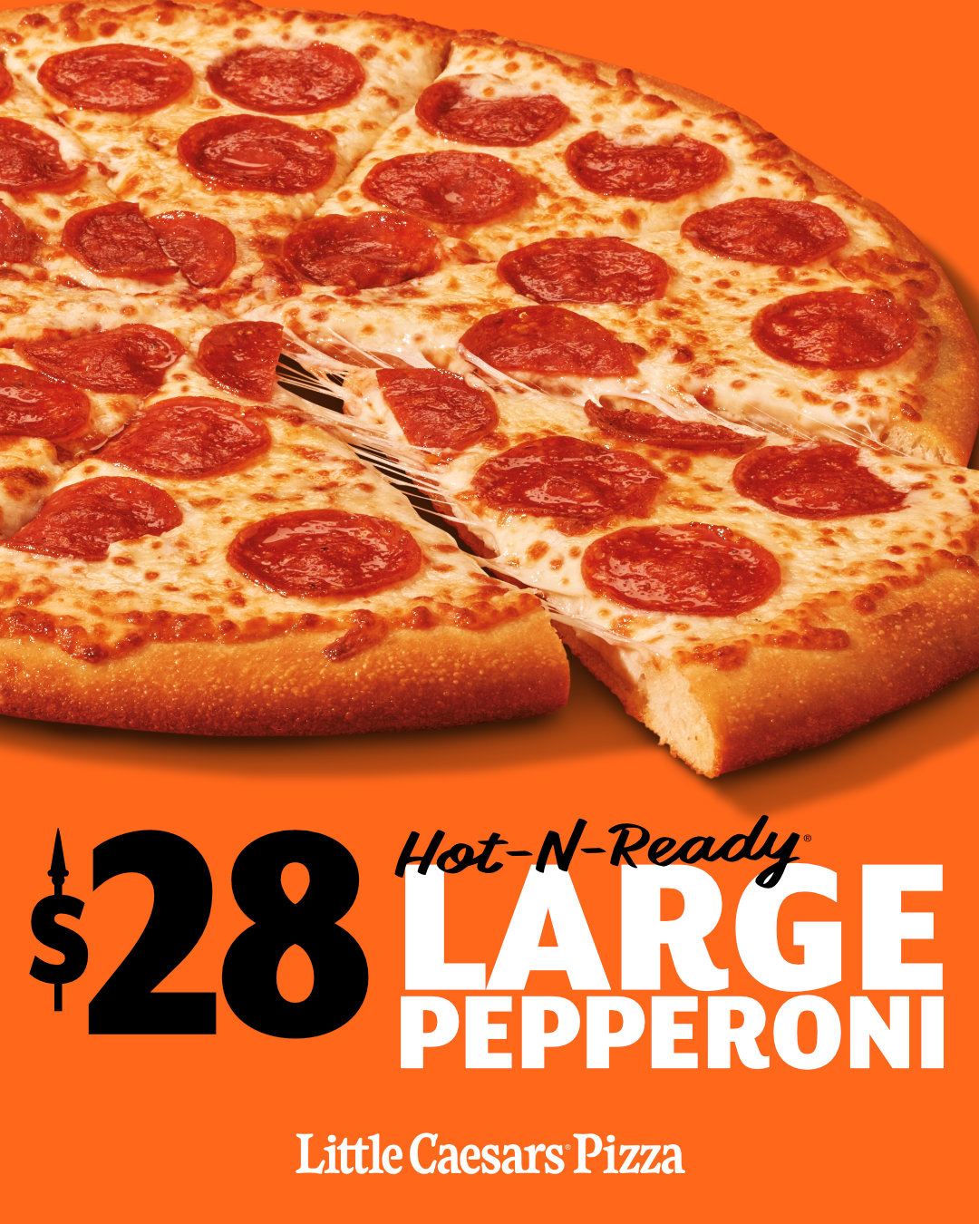 Hot-N-Ready Large Pepperoni Pizza for $28 at Little Caesars Barbados