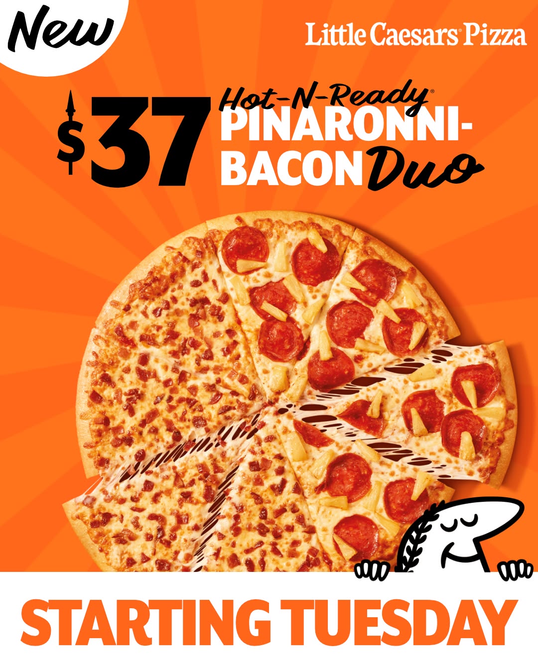 New Hot-N-Ready Pinaronni Bacon Duo Pizza – $37