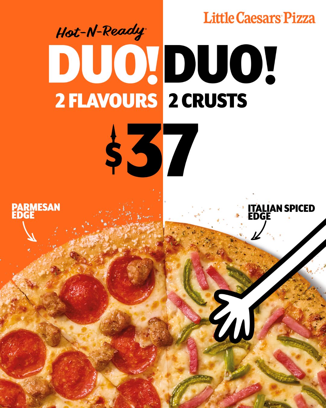 Little Caesars Barbados – Duo Duo: 2 Flavours, 2 Crusts for $37