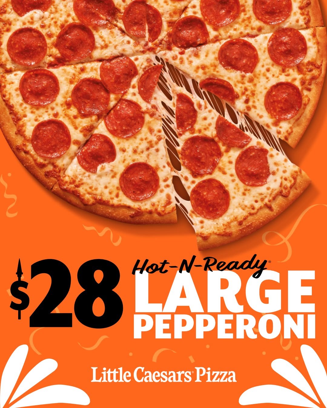 Hot-N-Ready Large Pepperoni Pizza for $28 at Little Caesars Barbados