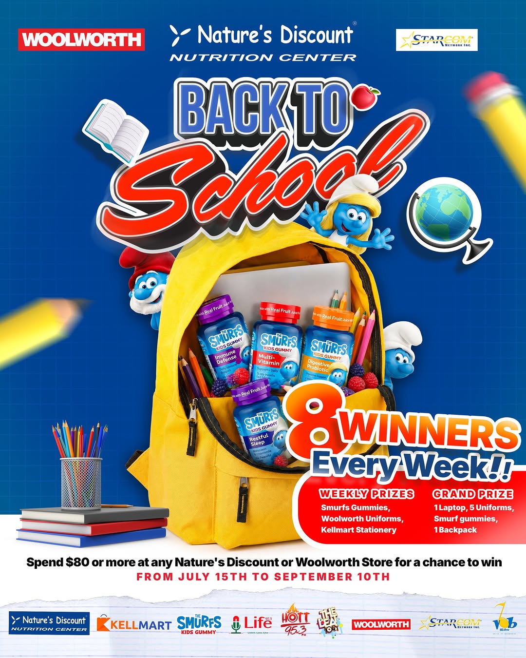 Back to School Smurftastic Sweepstakes – Spend $80 to Win Weekly & Grand Prizes
