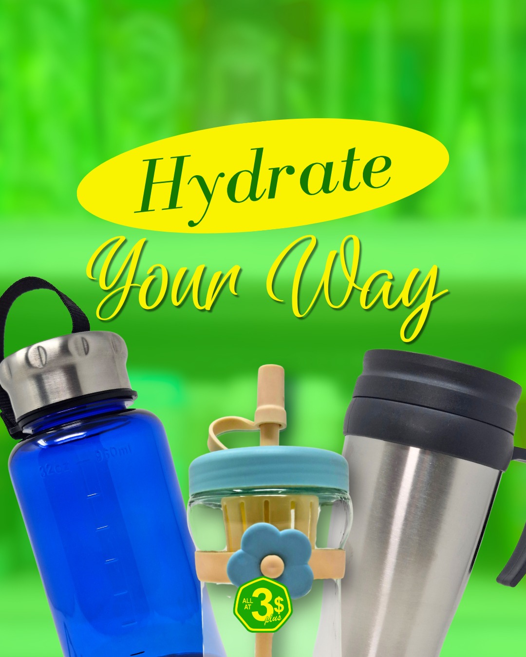 Hydrate Your Way – Water Bottles & Travel Mugs All at $3+ at Dollarwise