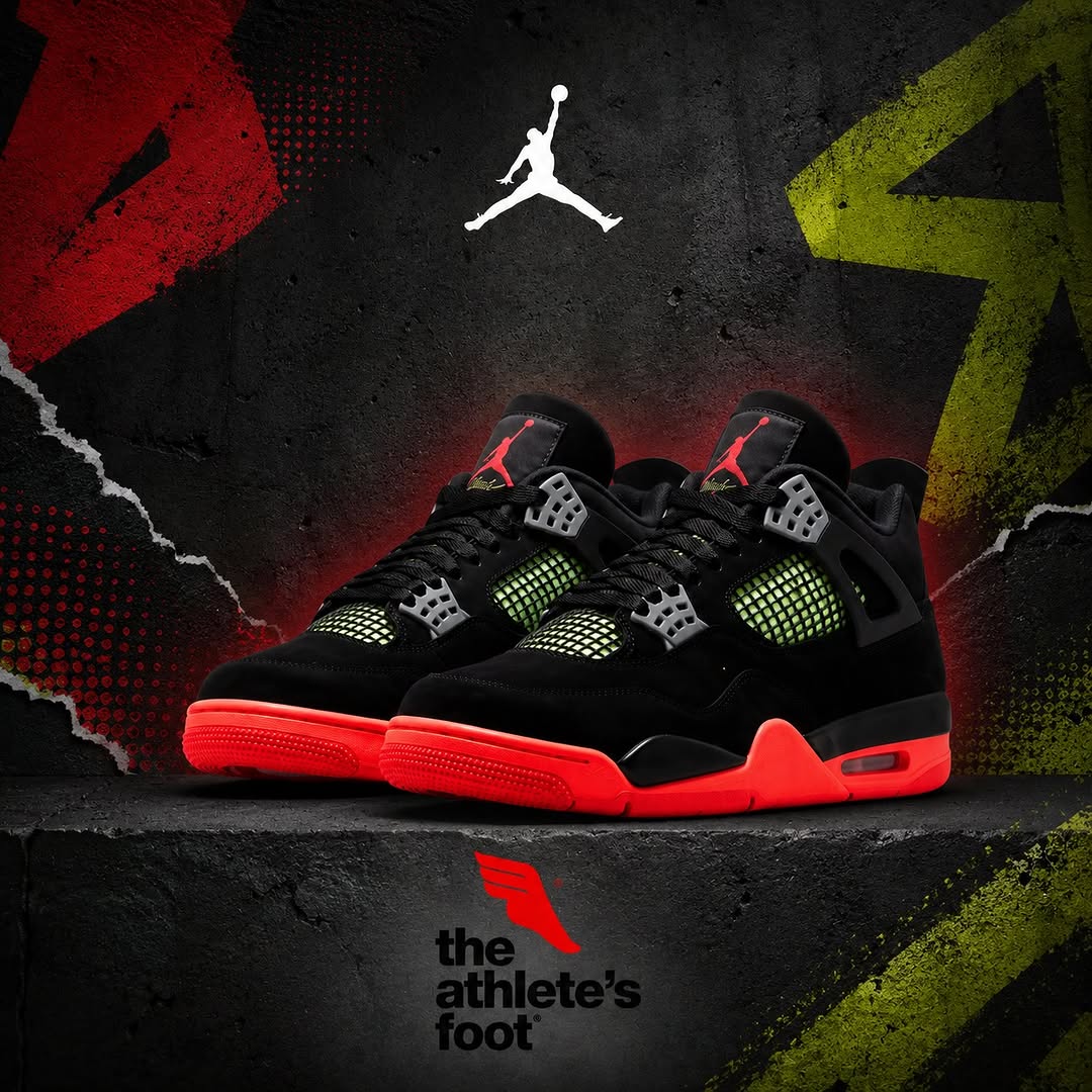 Air Jordan 4 Retro Black Infrared Barely Volt GS – Now Available at The Athlete's Foot Barbados