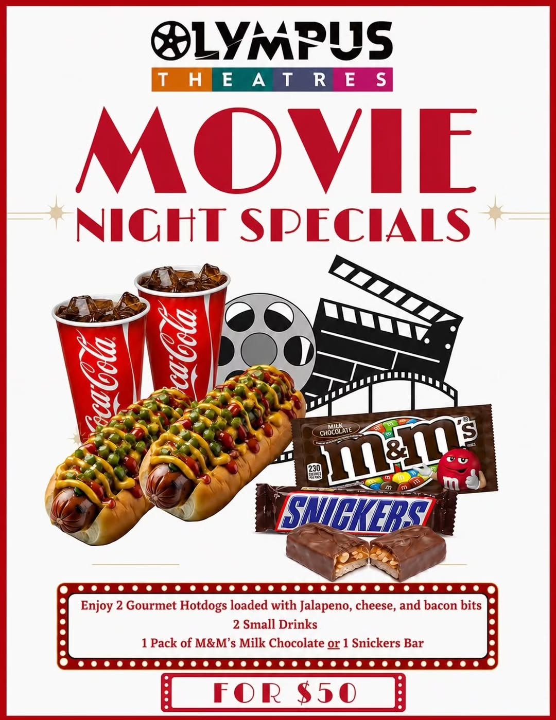 World Cup Football Special for 2 – $50 Bundle at Olympus Theatres