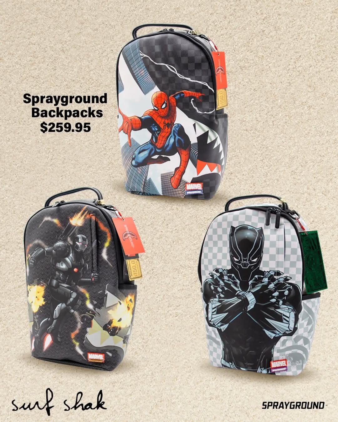 Sprayground Marvel Backpacks – $259.95 at Surf Shak