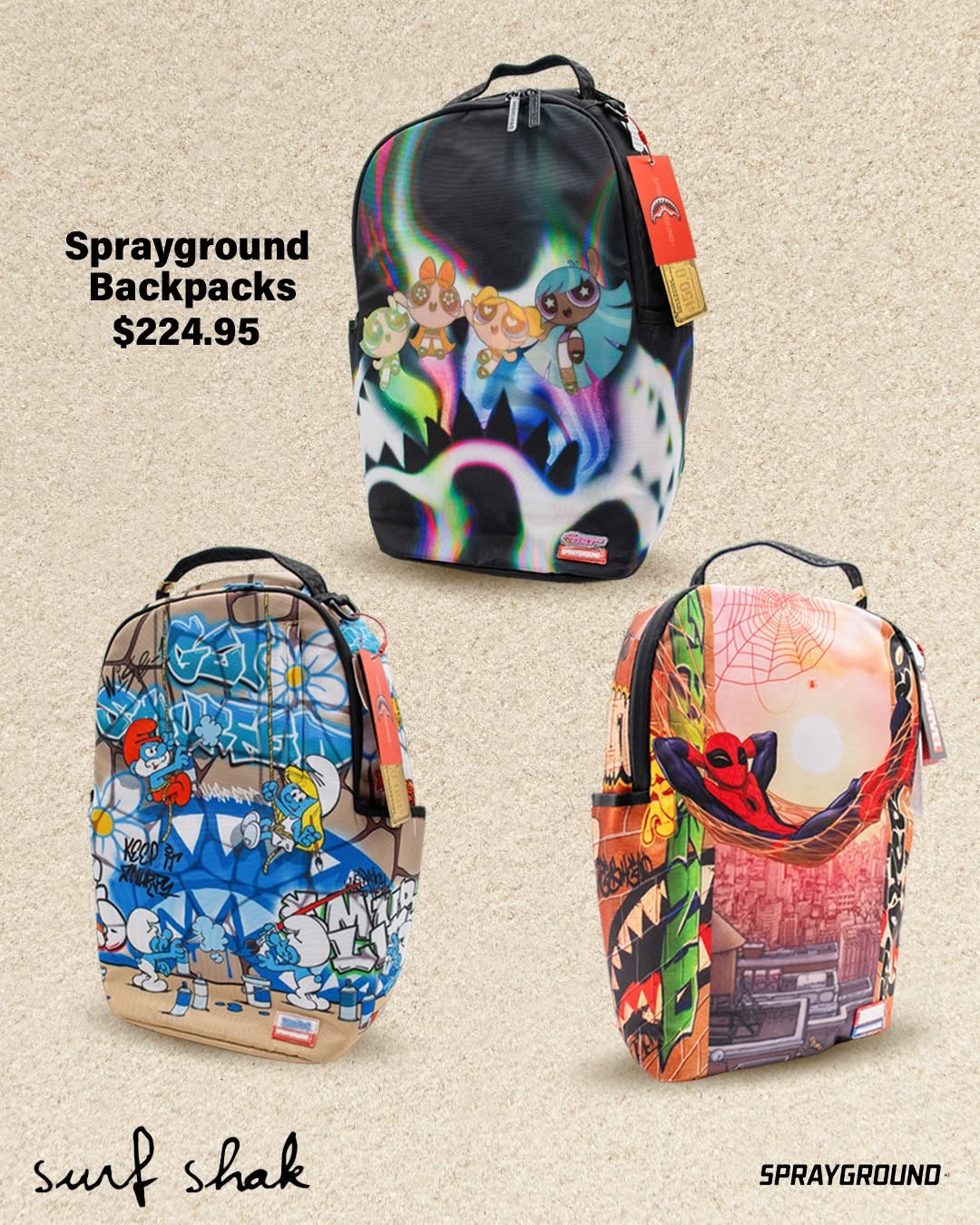 Sprayground Backpacks at Surf Shak – $224.95