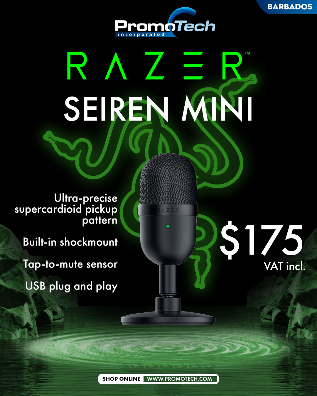 Razer Seiren Mini Microphone – $175 VAT Included