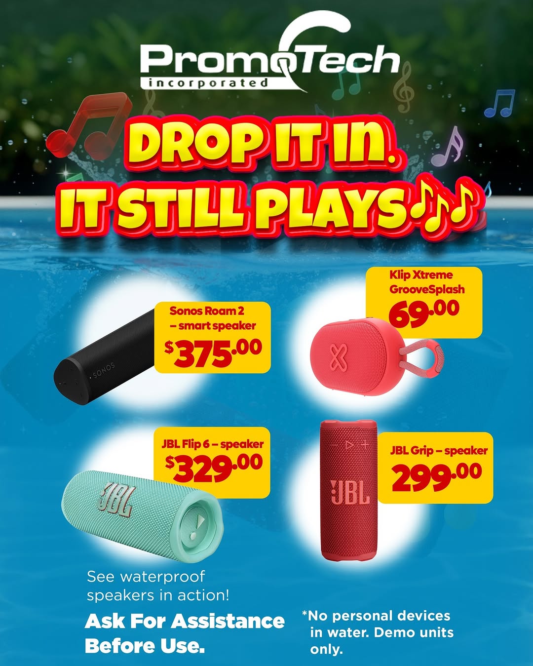 Waterproof Speakers at Promotech – Prices from $69.00
