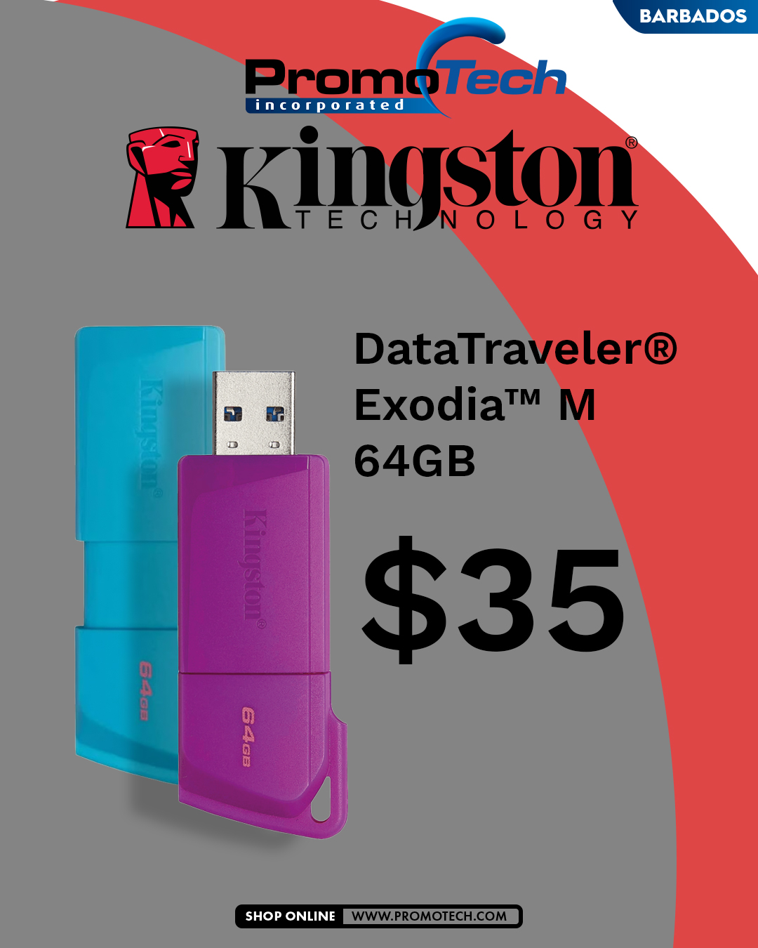 Kingston DataTraveler Exodia M Flash Drives – 64GB $35 & 128GB $54