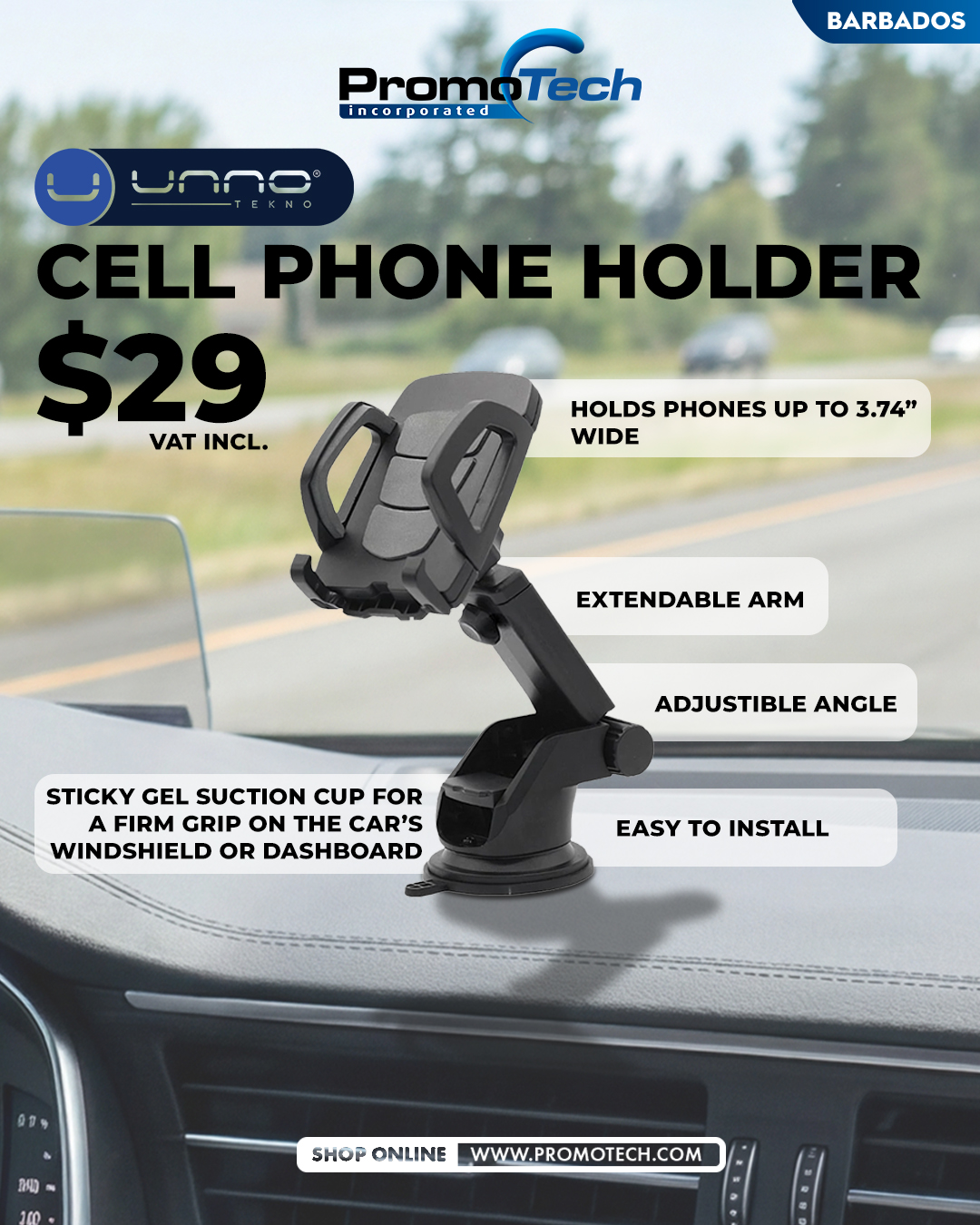 Unno Tekno Cell Phone Holder – $29 VAT Incl.
