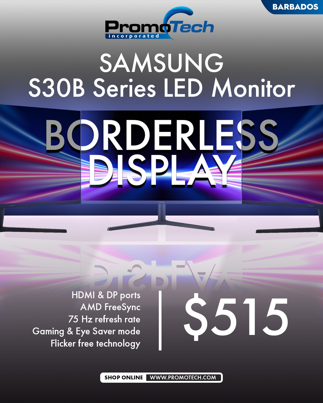 Samsung S30B Series LED Monitor – $515 at Promotech