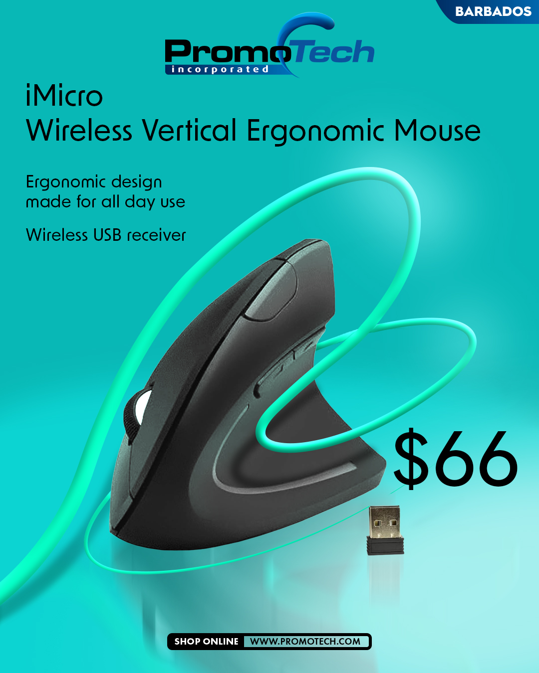 iMicro Wireless Vertical Ergonomic Mouse – $66