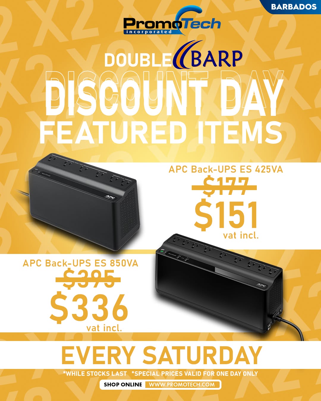 Double BARP Discount Day – APC Back-UPS Units on Sale Every Saturday at Promotech