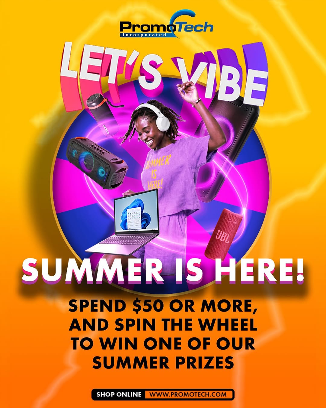 Summer Spin to Win – Spend $50 or More for a Chance to Win Prizes at Promotech