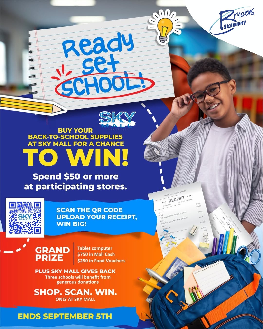 Ready. Set. School! – Spend $50+ at Brydens Stationery (Sky Mall) for a Chance to Win Big