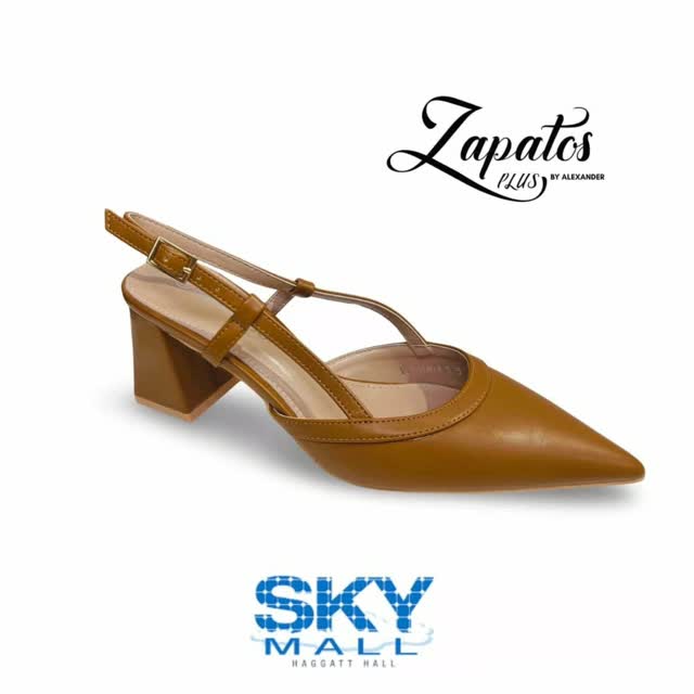 Enclosed Block Heels – Camel, $110 at Zapatos Plus