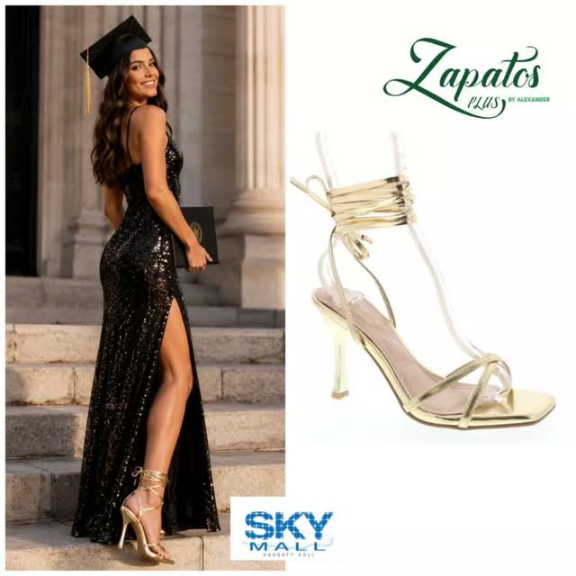 Stylish Gold Lace-Up Heels – $95 at Zapatos Plus