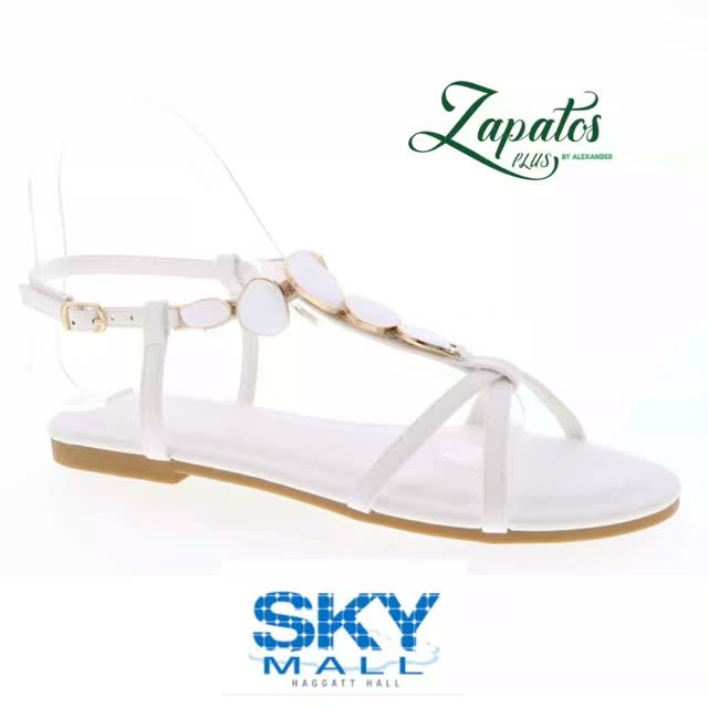 Ladies' White Strappy Sandals – $65 at Zapatos Plus