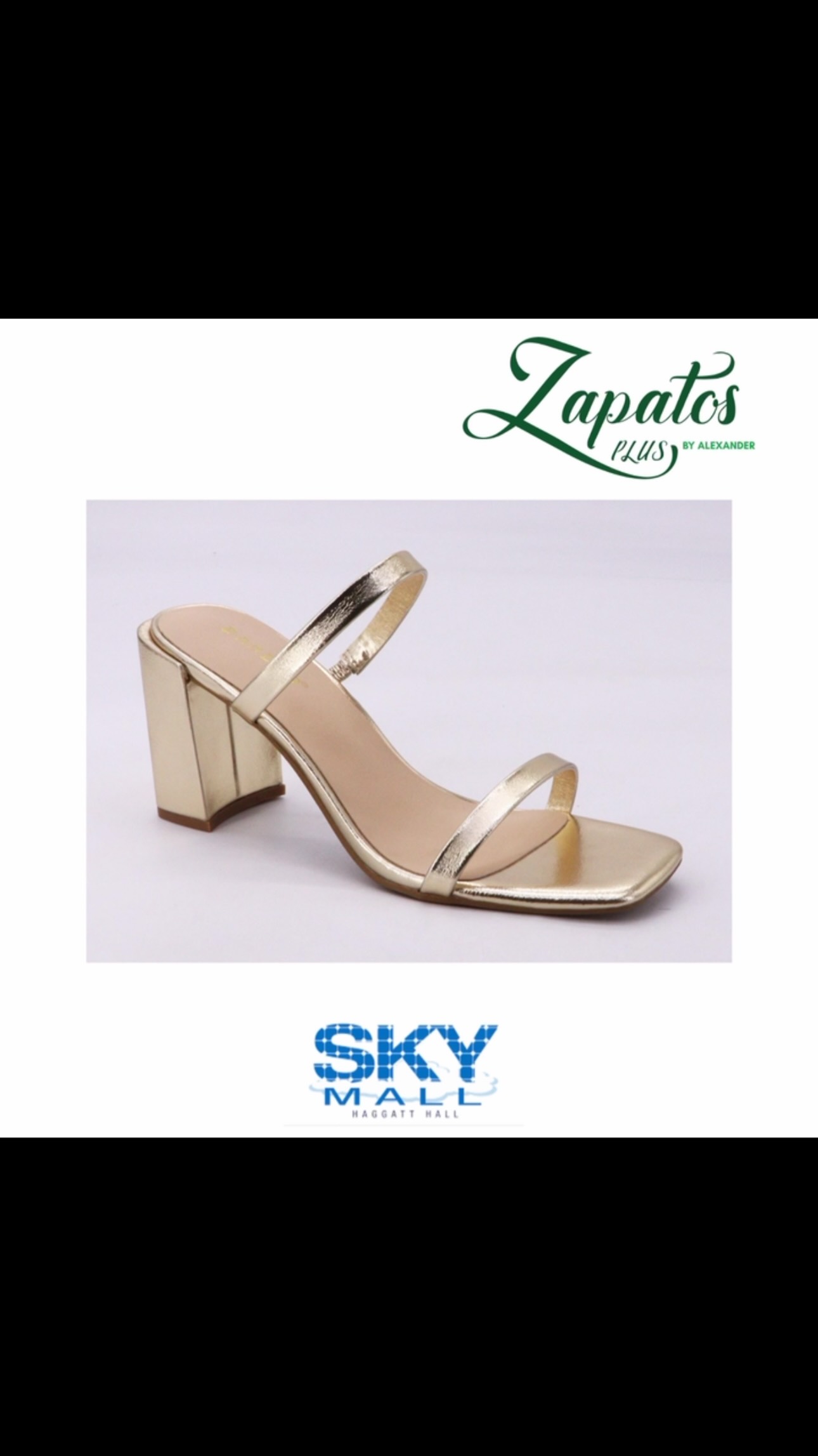 Wedding Heels – Gold Block Sandals at $110 | Zapatos Plus