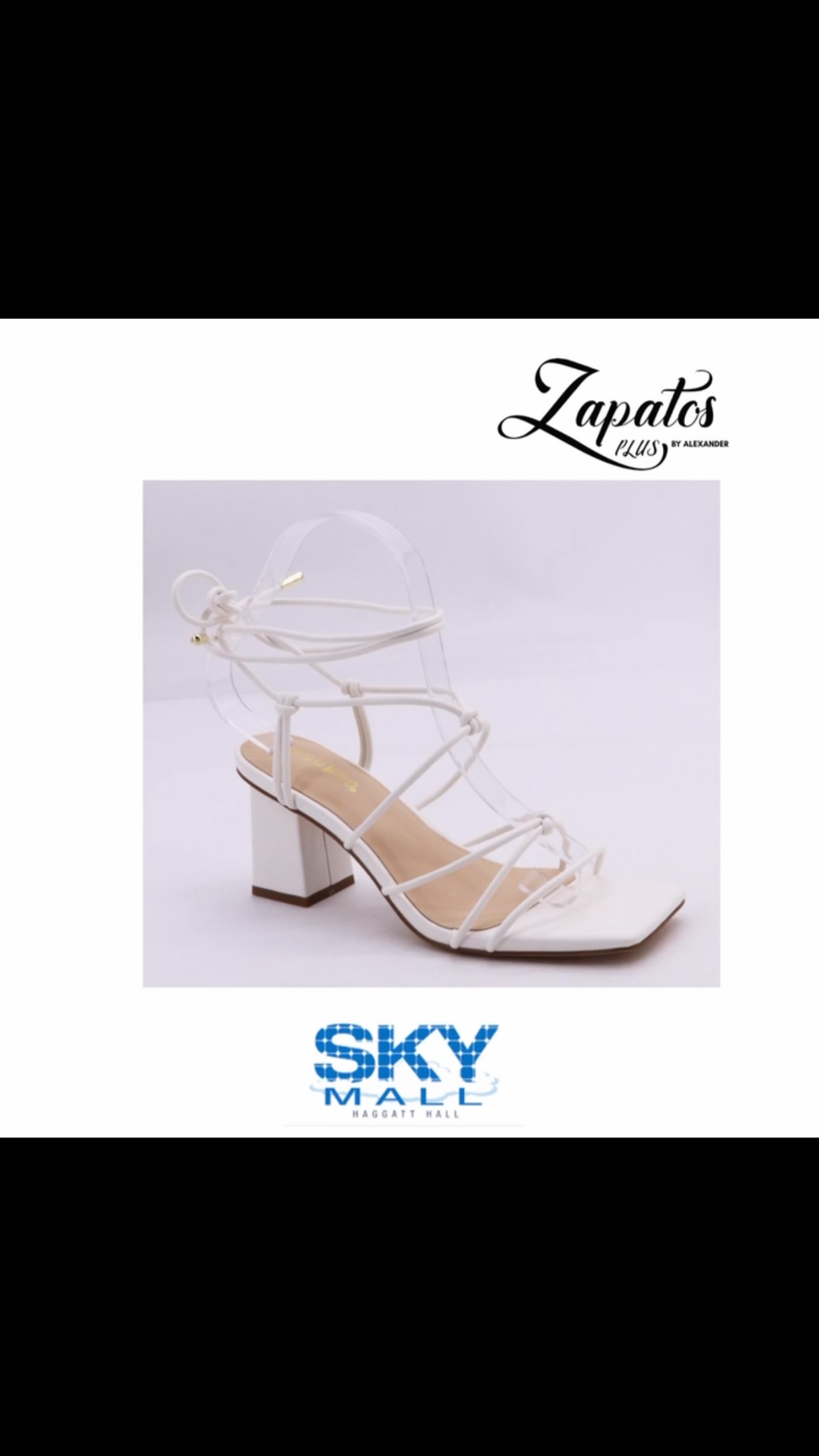 Zapatos Plus Strappy Heels – $95 | Gold & White | Sizes 6–10