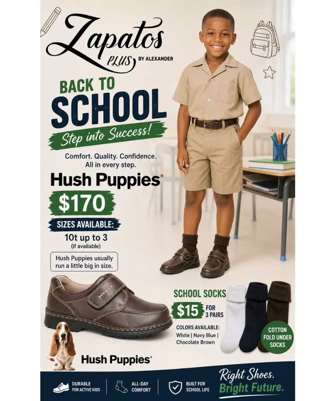 Back to School: Girls' Hush Puppies $170 + School Socks 3 Pairs for $15