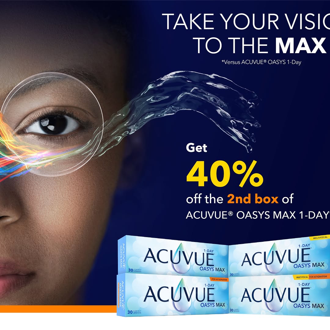 40% Off 2nd Box of ACUVUE® OASYS MAX 1-Day Contact Lenses