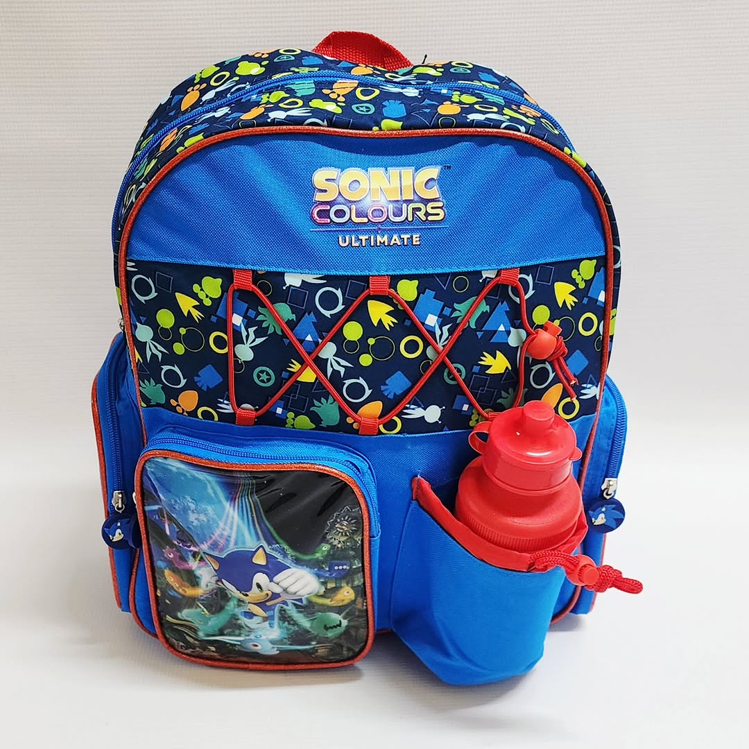 Back to School Sonic Colours Backpack with Water Bottle – $50