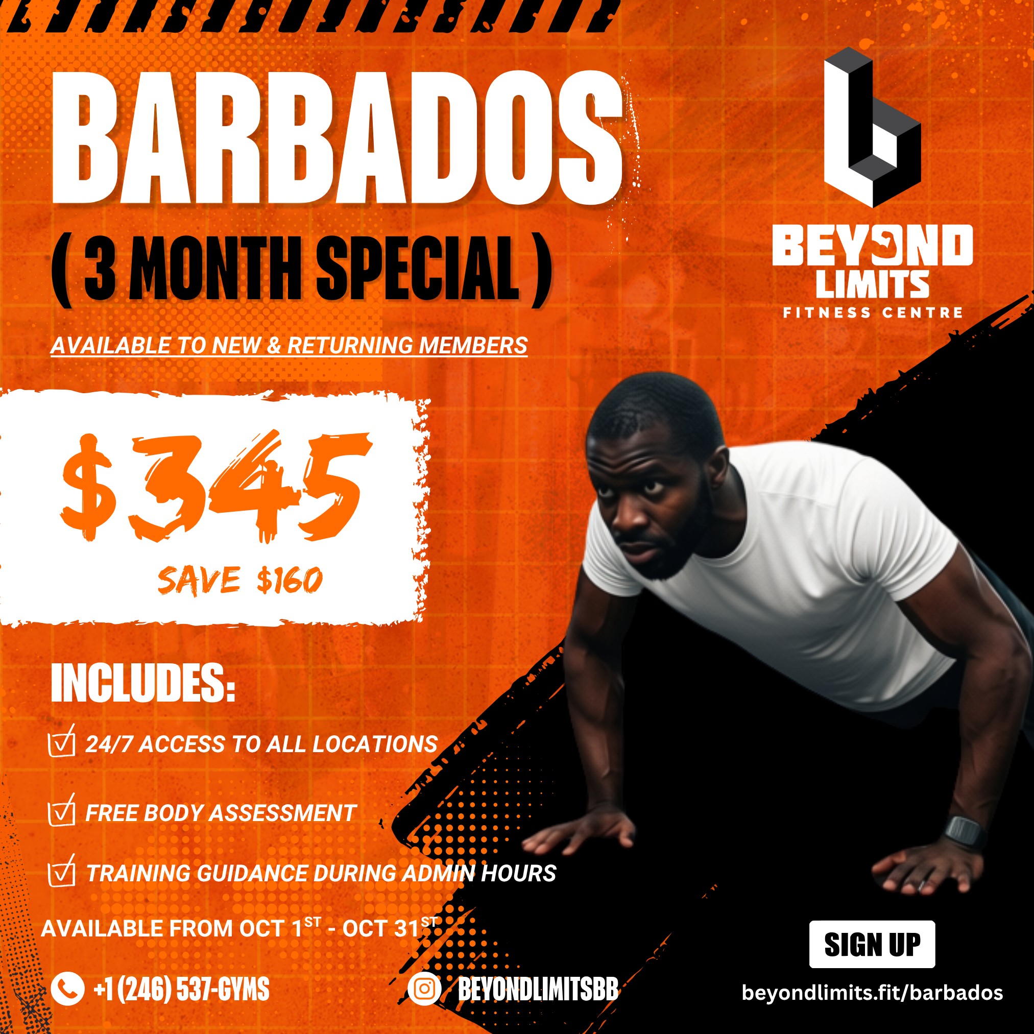 Beyond Limits Barbados 3-Month Membership Special – Save $160
