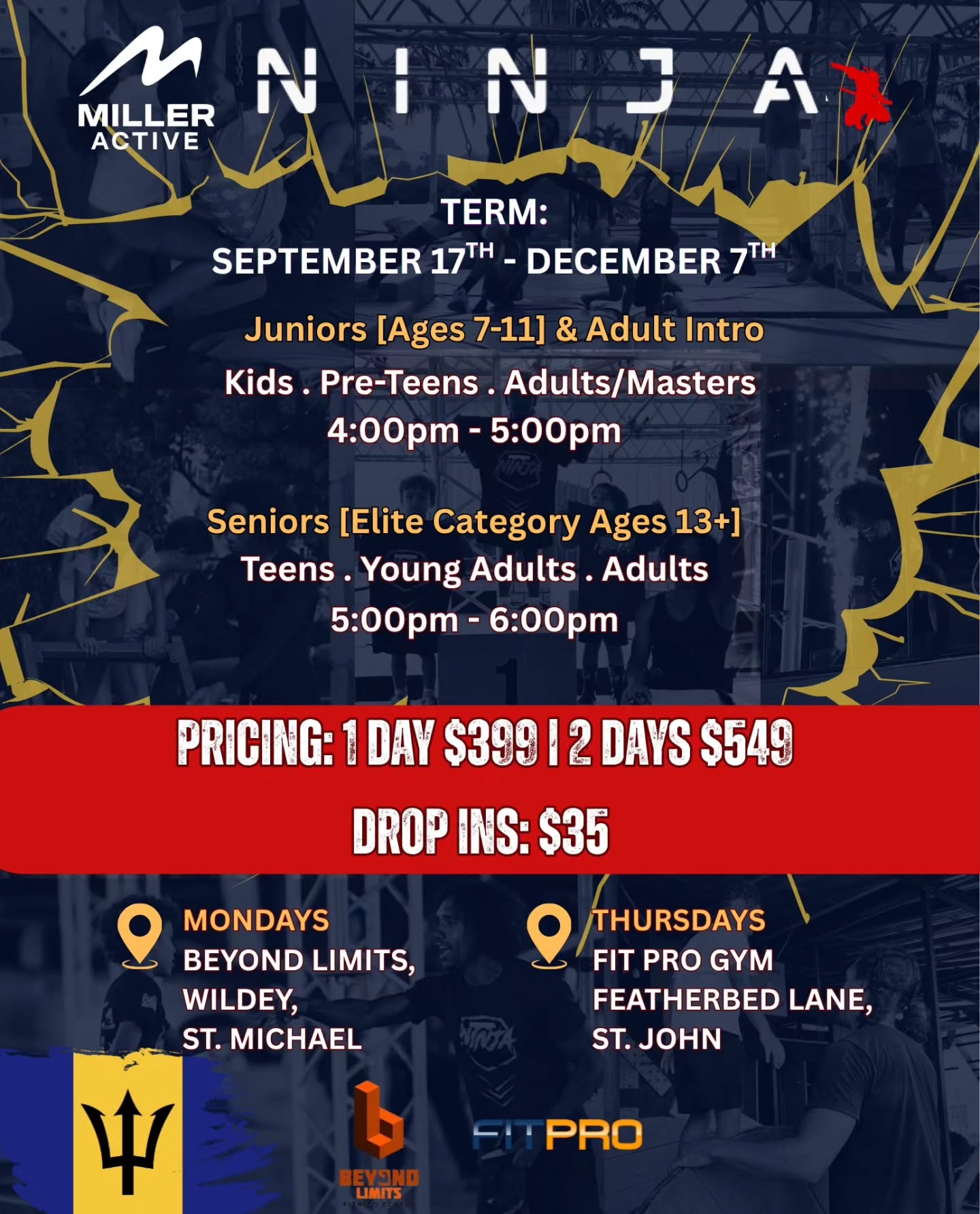 Miller Active Ninja Term 1 2026/27 – Classes at Beyond Limits & Fit Pro Gym