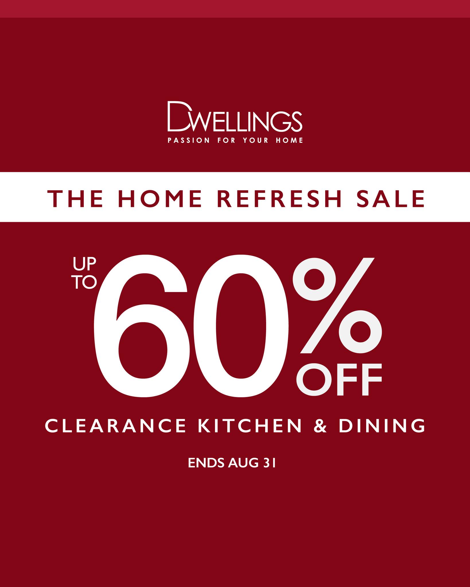 Dwellings Home Refresh Sale – Up to 60% Off Clearance Kitchen & Dining