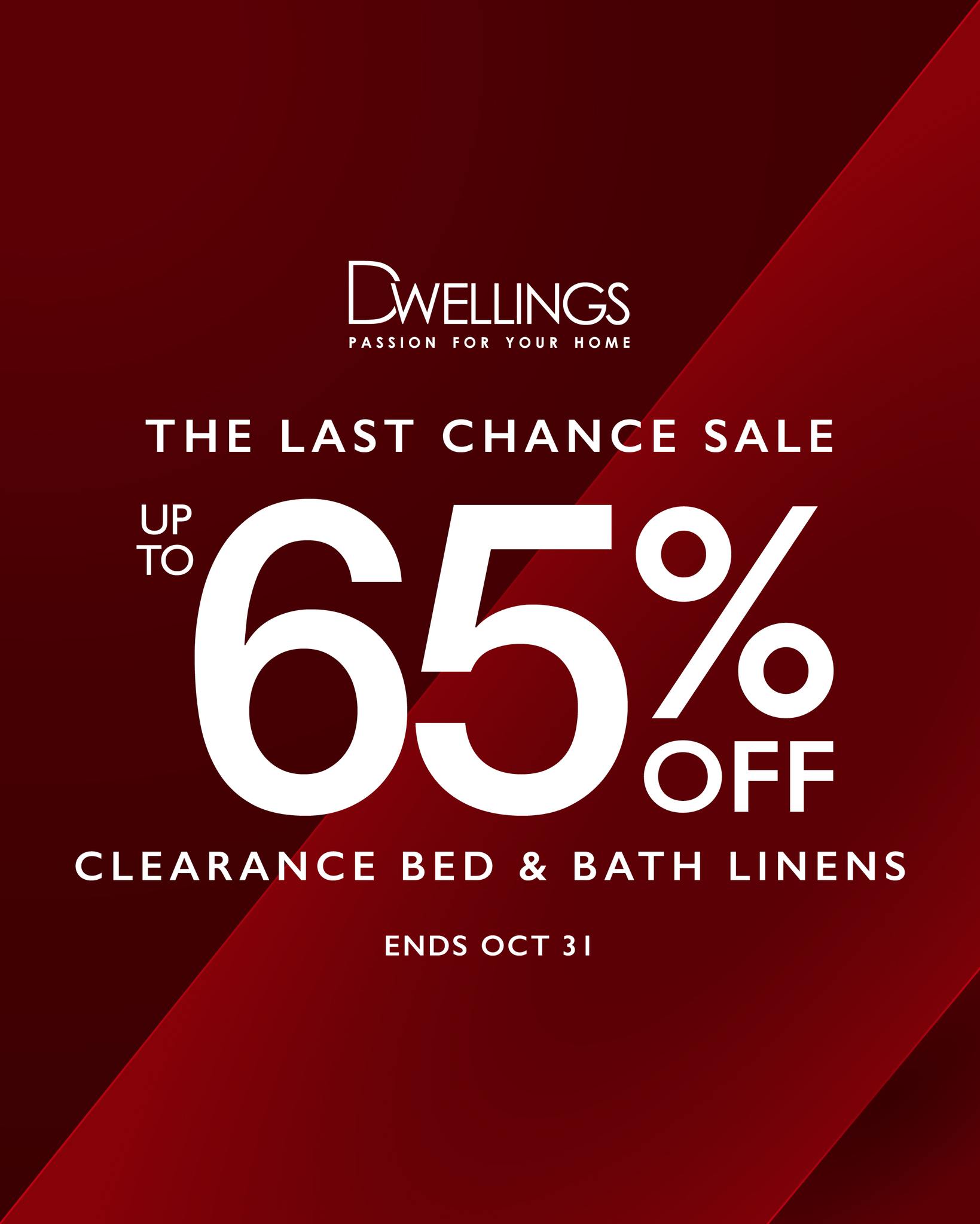 Dwellings Last Chance Sale: Up to 65% Off Clearance Bed & Bath Linens