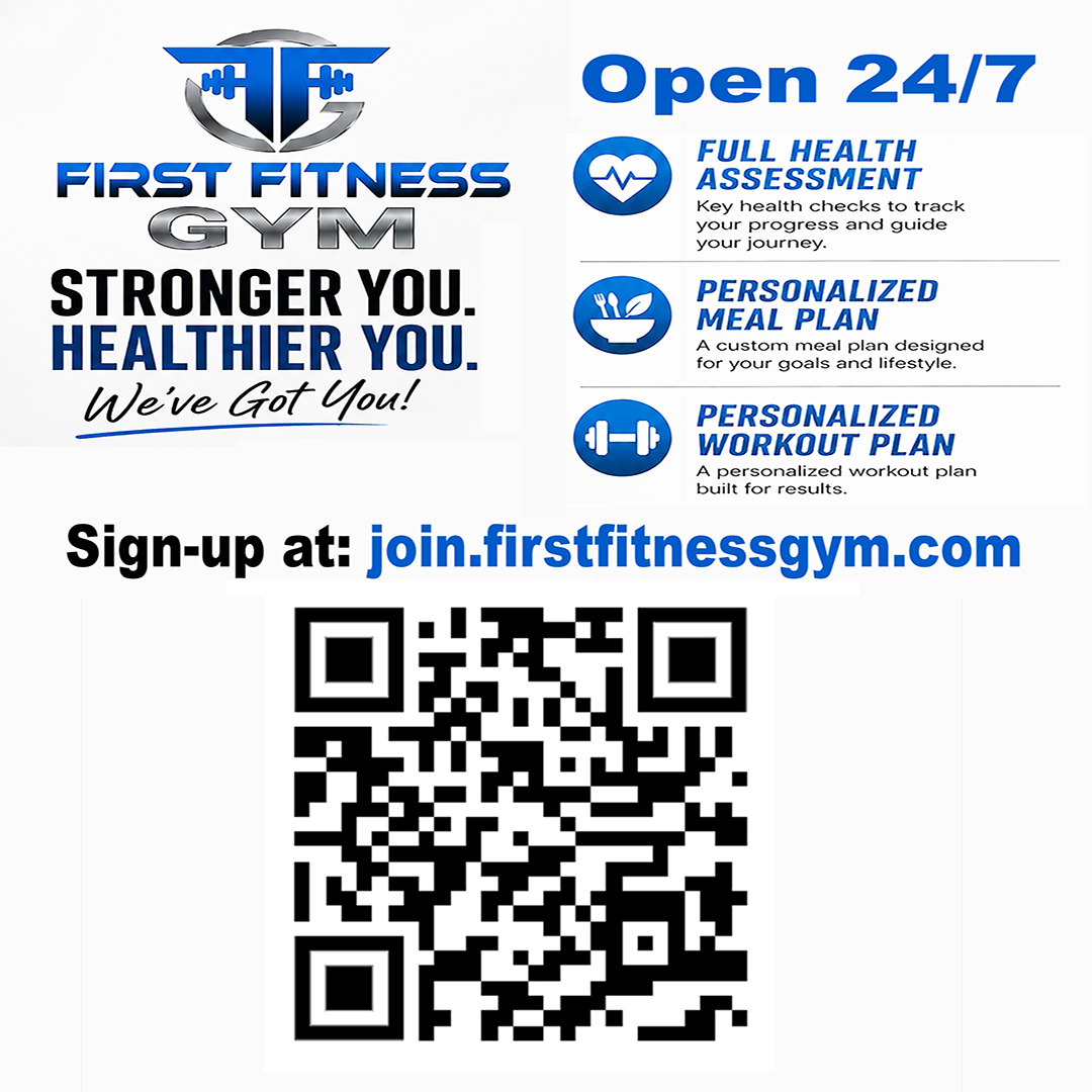 First Fitness Gym – First Month Only $135 with Health Assessment, Meal Plan & Workout Plan