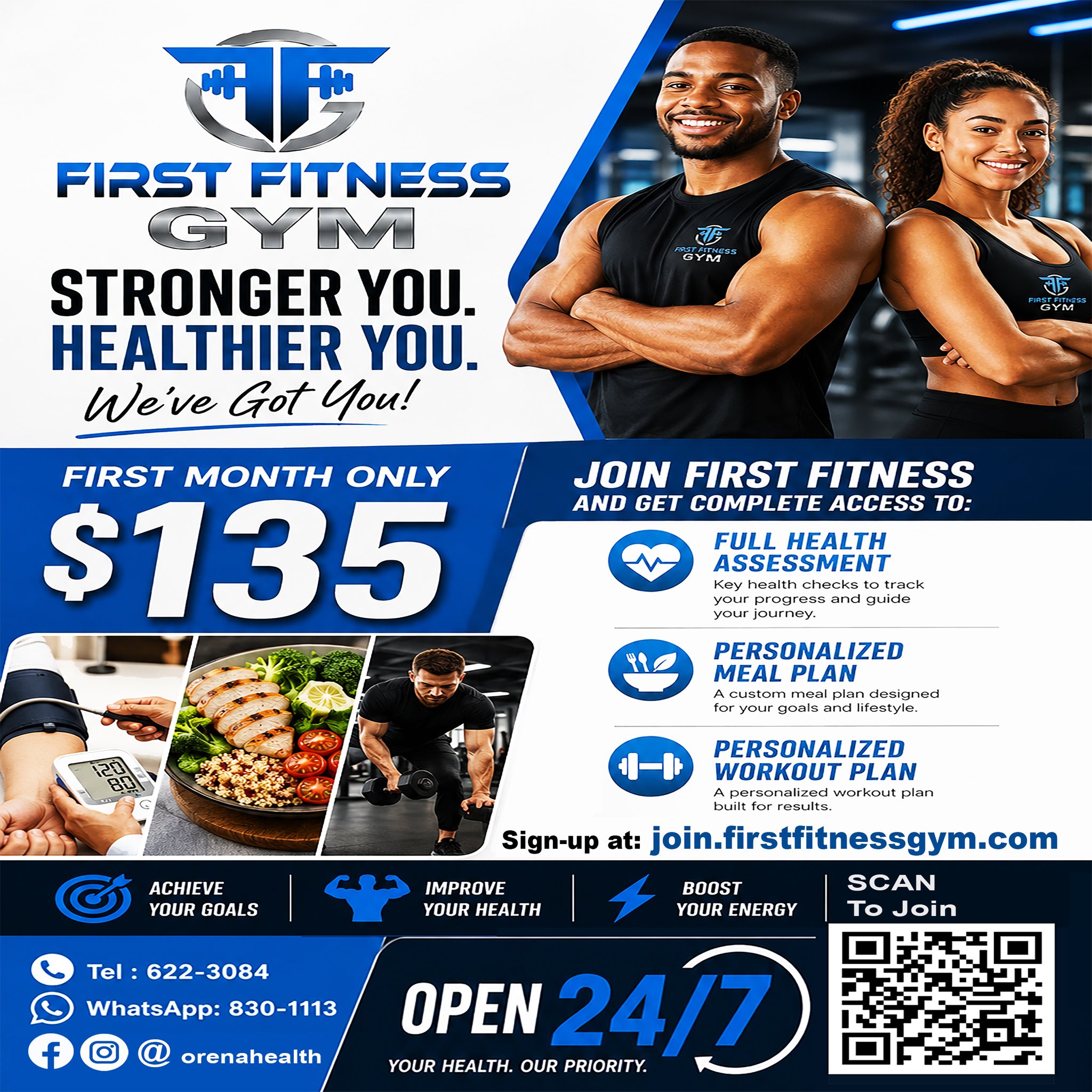 First Fitness Gym – First Month Only $135 with Health Assessment, Meal Plan & Workout Plan