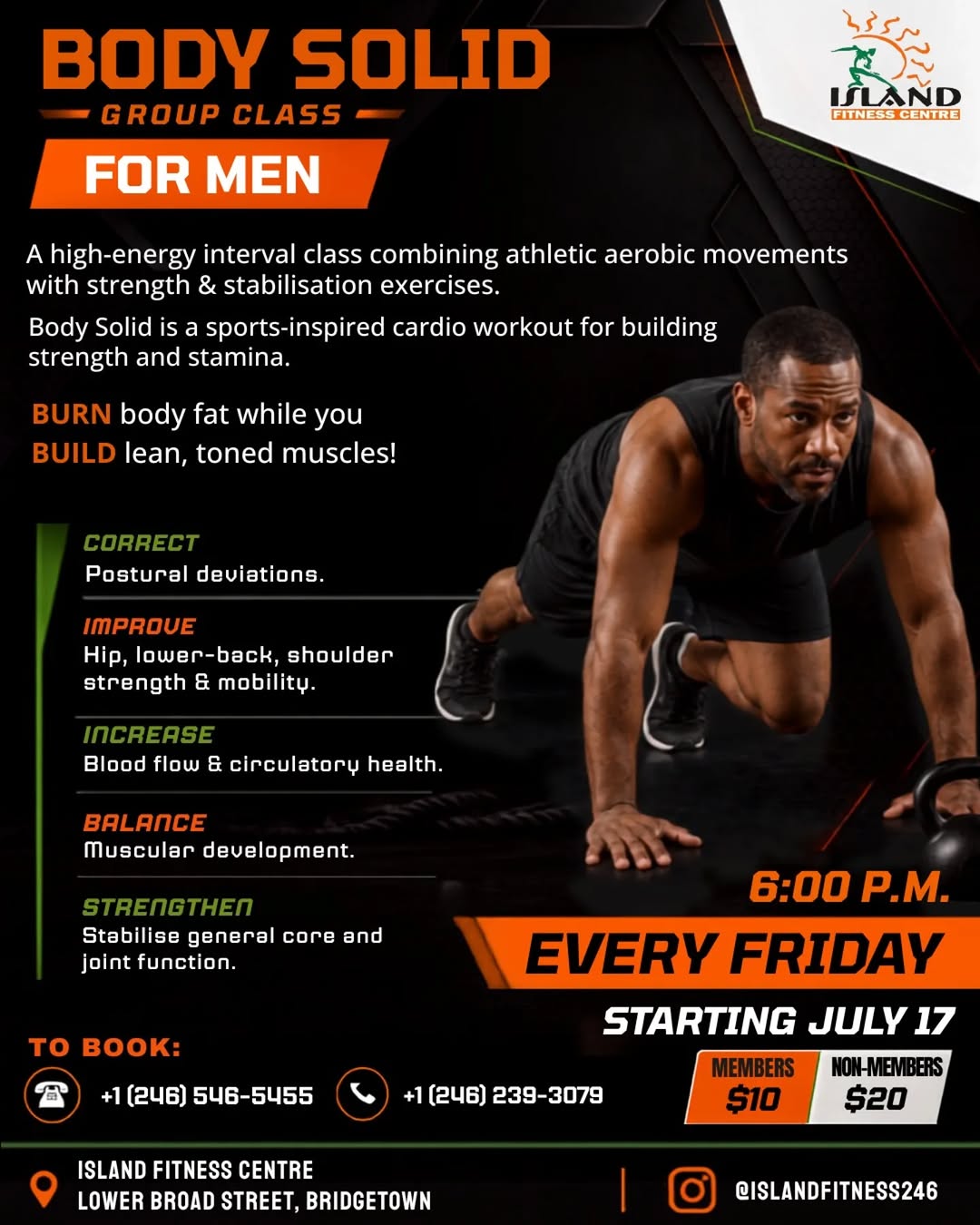 Body Solid Group Class for Men – Every Friday at Island Fitness Centre