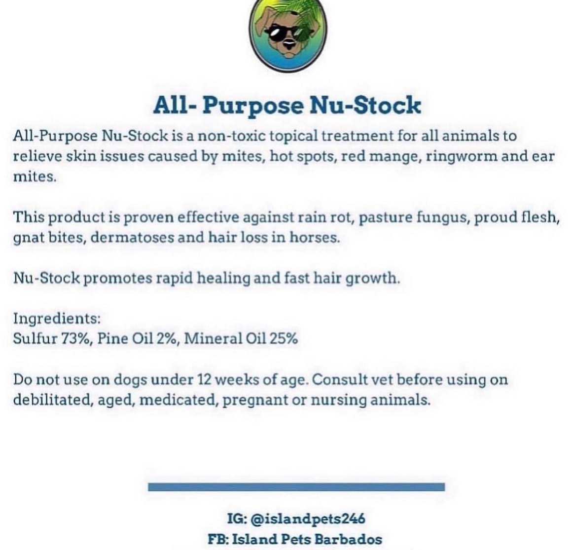 All Purpose Nu-Stock Animal Treatment – $65.00 BBD