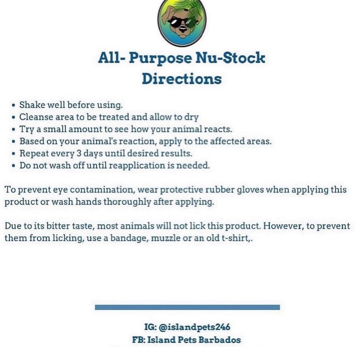 All Purpose Nu-Stock Animal Treatment – $65.00 BBD