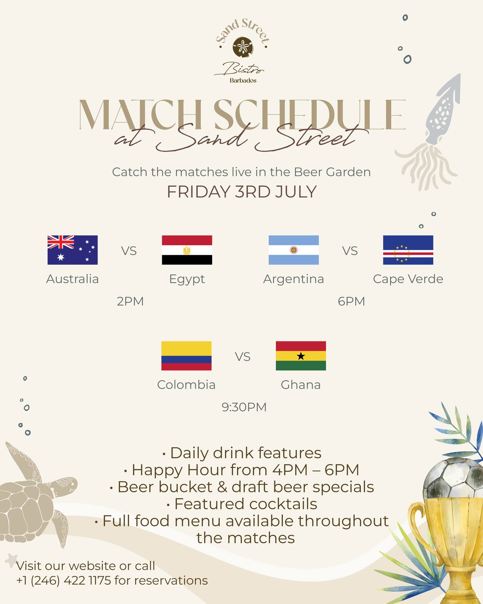 Football Match Days at Sand Street Bistro – Happy Hour & Drink Specials