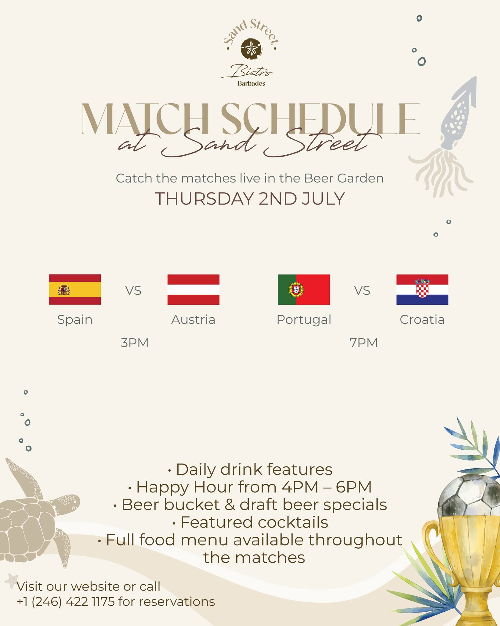 Football Match Days at Sand Street Bistro – Happy Hour & Drink Specials