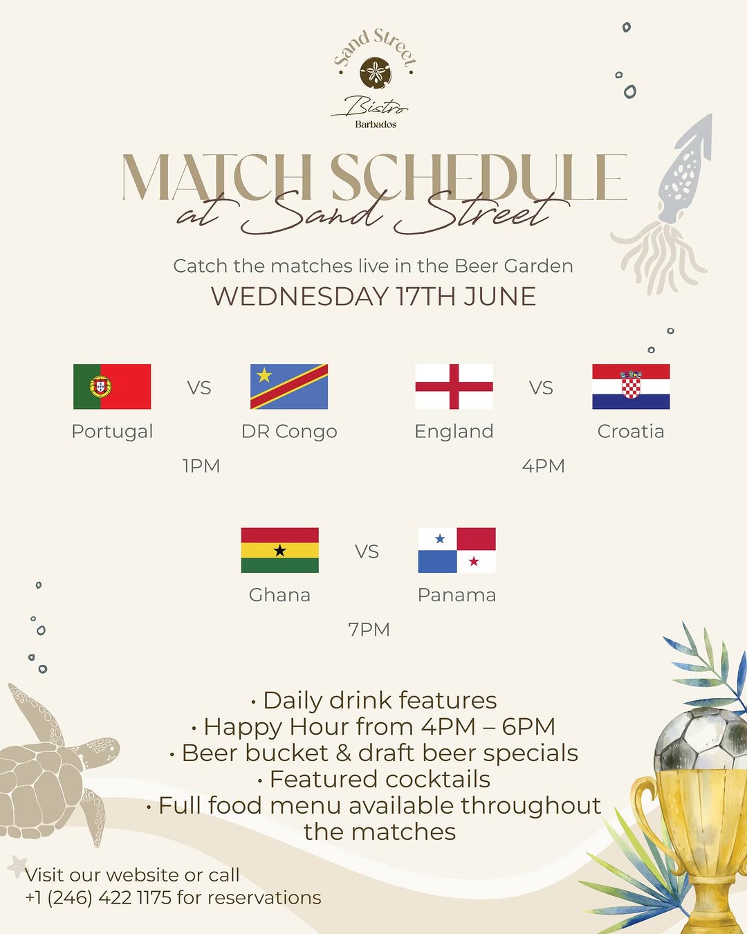 Football Match Days at Sand Street Bistro – Happy Hour & Drink Specials