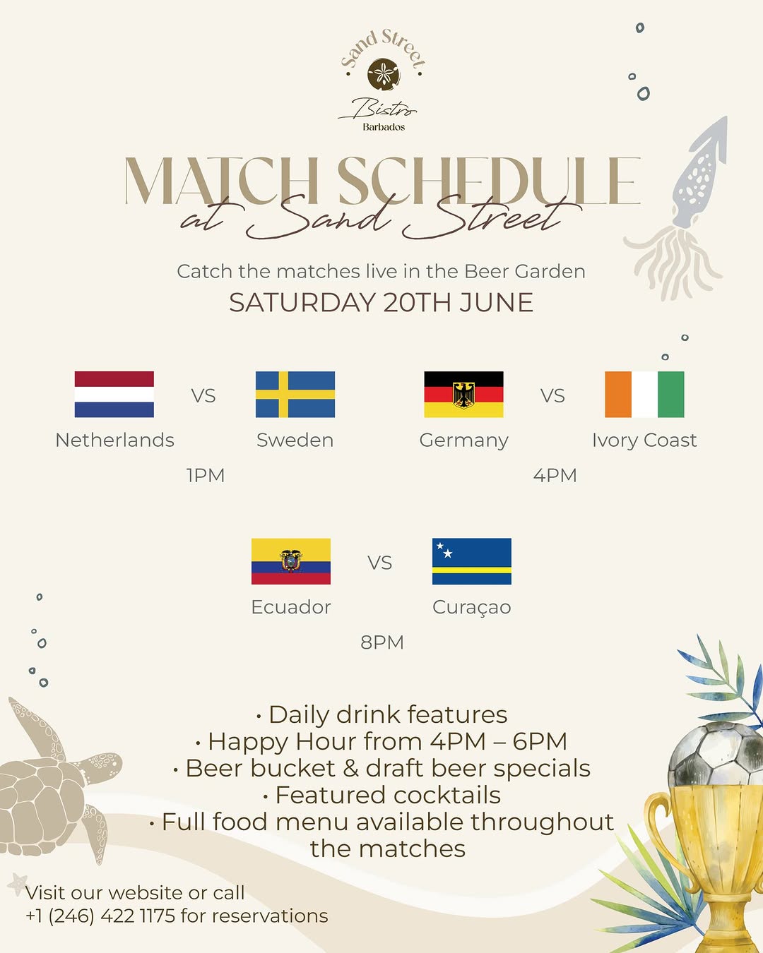Football Match Days at Sand Street Bistro – Happy Hour & Drink Specials