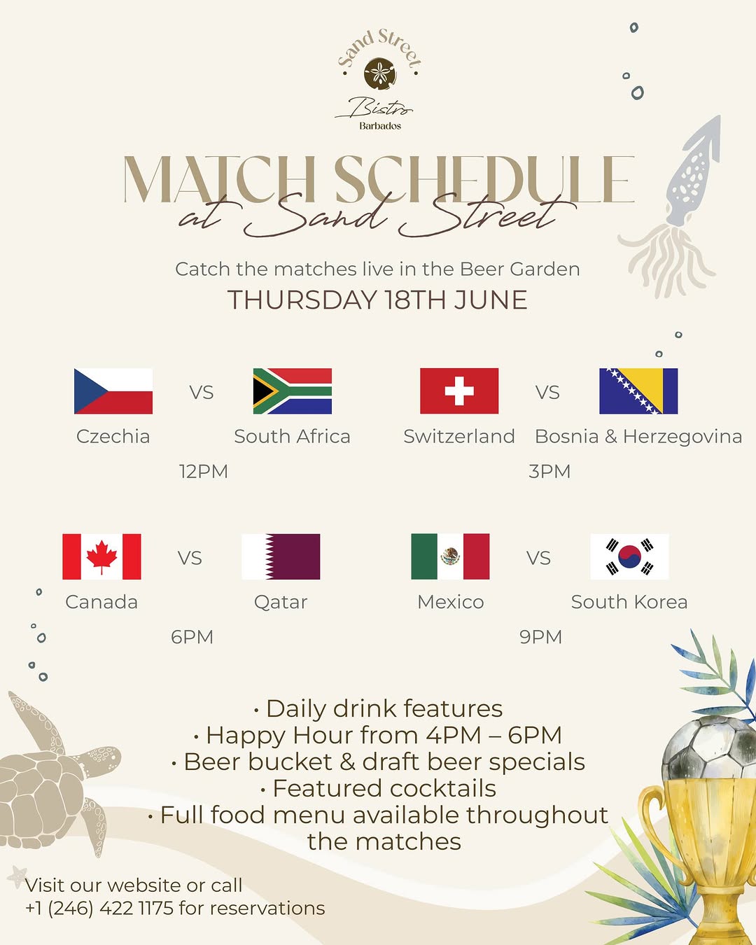 Football Match Days at Sand Street Bistro – Happy Hour & Drink Specials