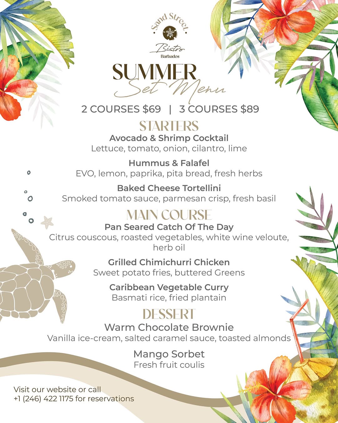 Summer Set Menu – 2 Courses $69 | 3 Courses $89 at Sand Street Bistro