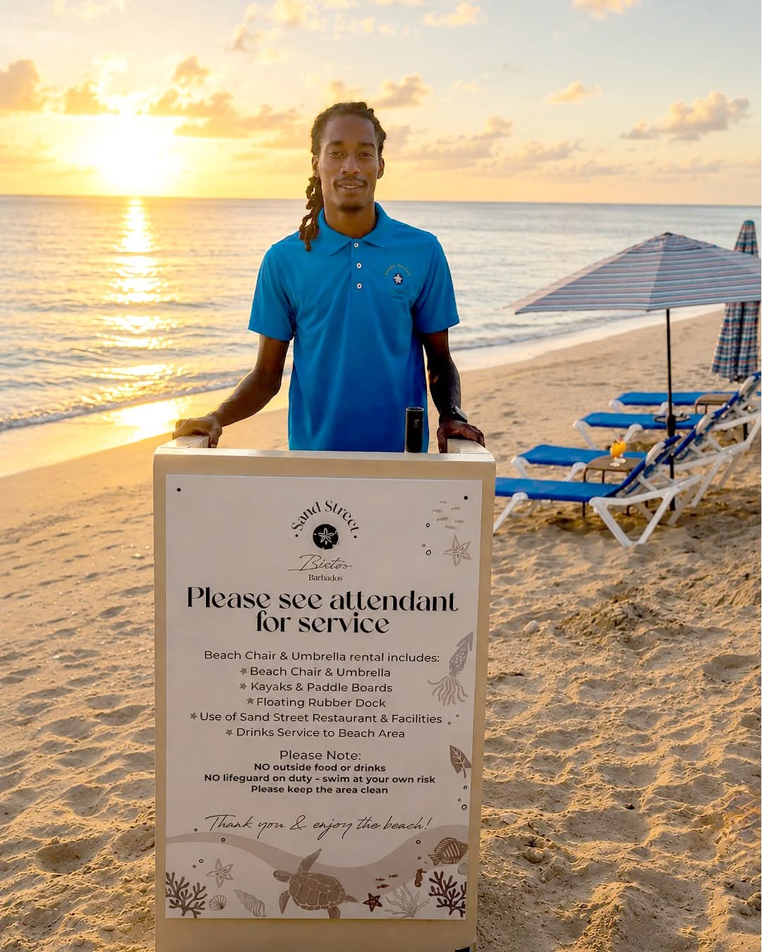 Beach Chair & Umbrella Rentals for $40 BDS – Redeemable at the Bar