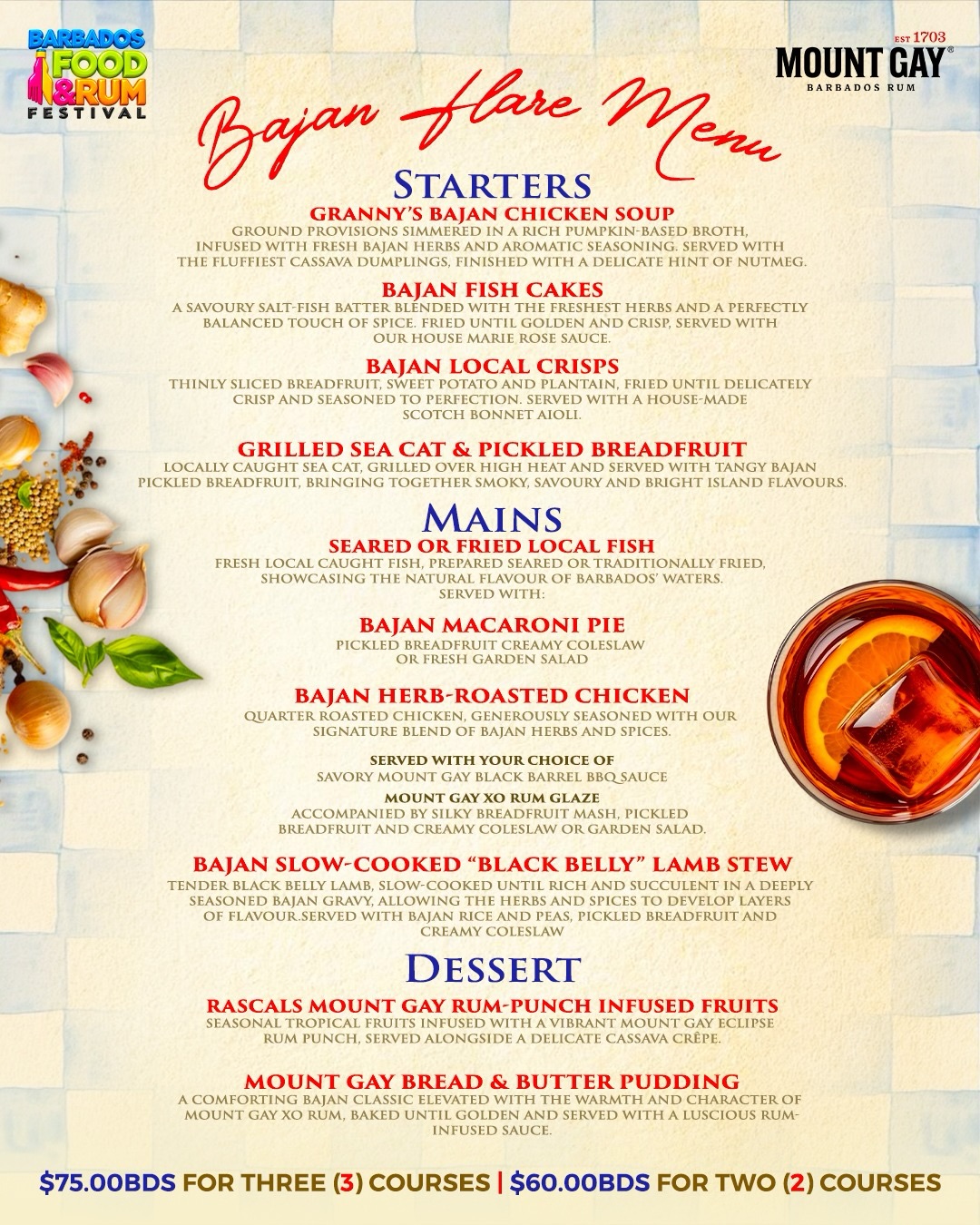 Bajan Flare Prix Fixe Menu at Rascals – $75 for 3 Courses, $60 for 2 Courses
